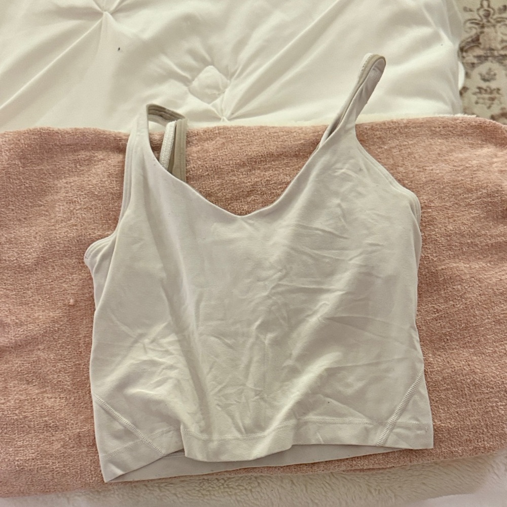 lululemon athletica Off-White V-Neck Crop Top
